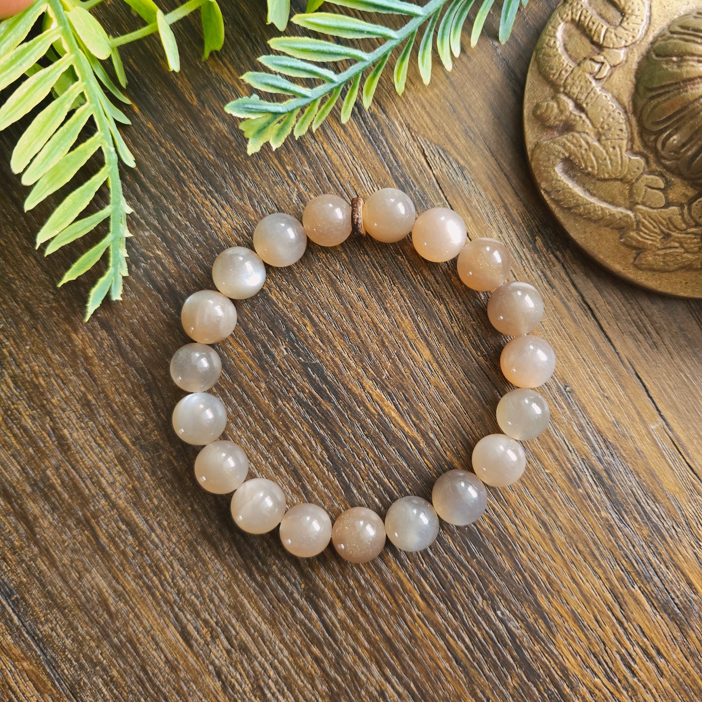 Bracelet en Pierre de Lune - 10mm