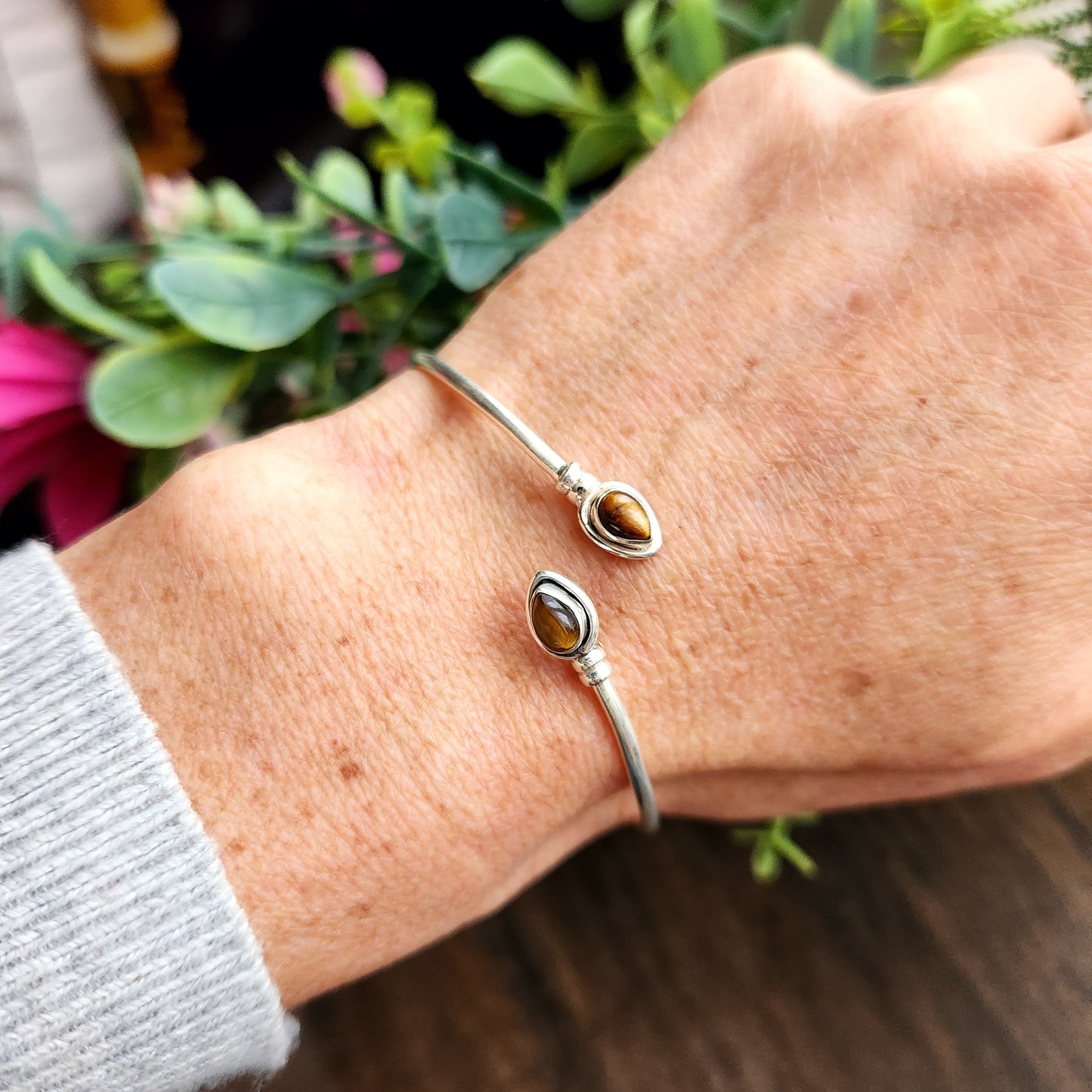 Jonc en Œil de tigre - Argent 925