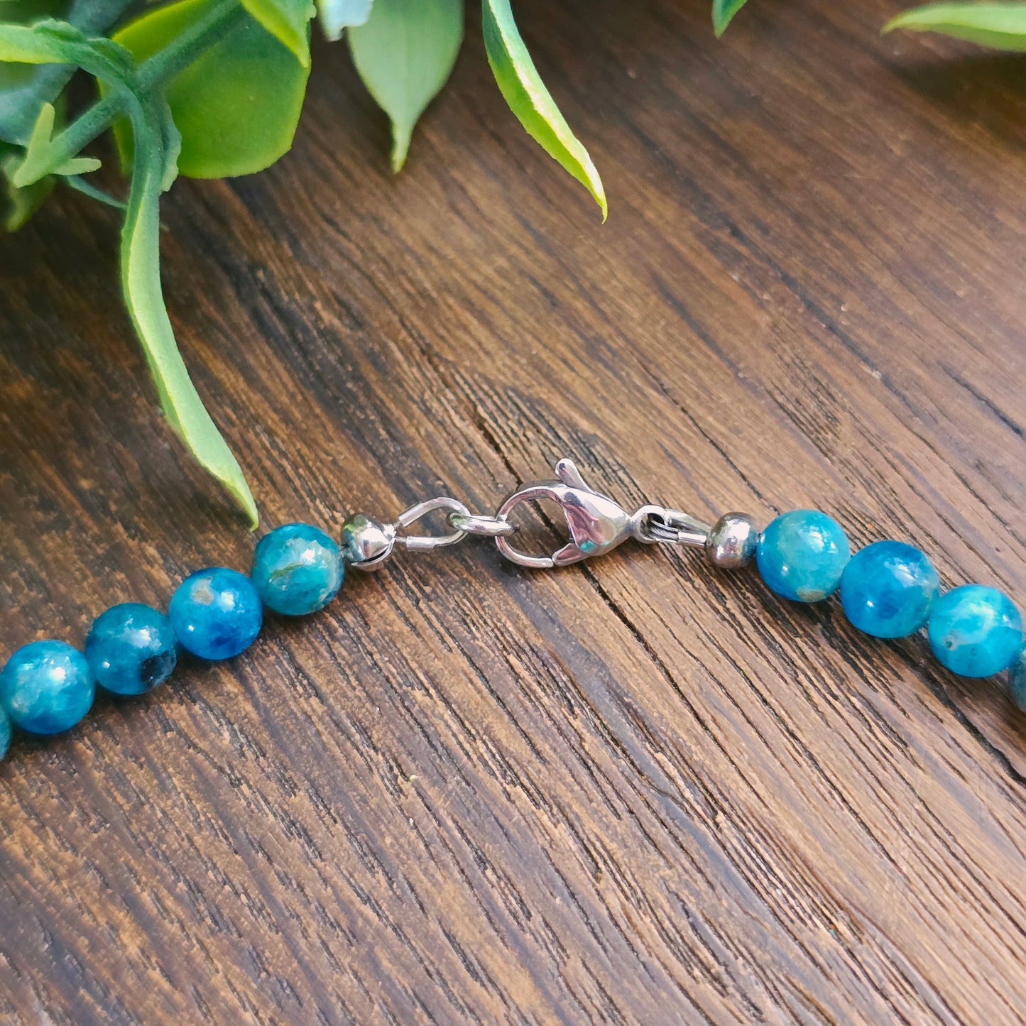 Collier en Apatite bleue