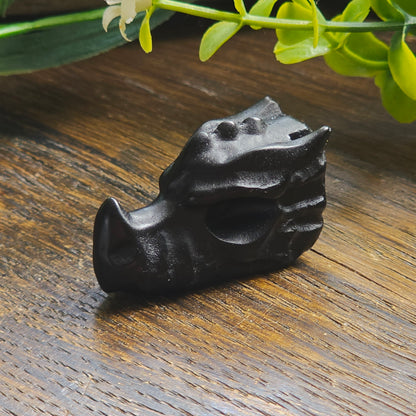 Têtes de dragon sculptées