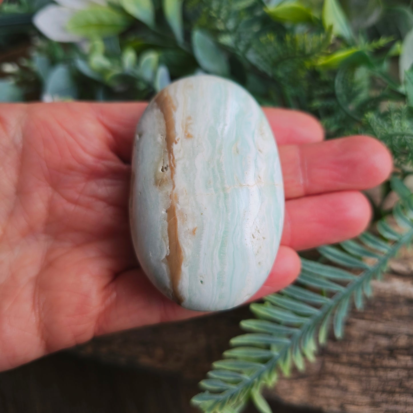 Galet en Aragonite bleue - n°1