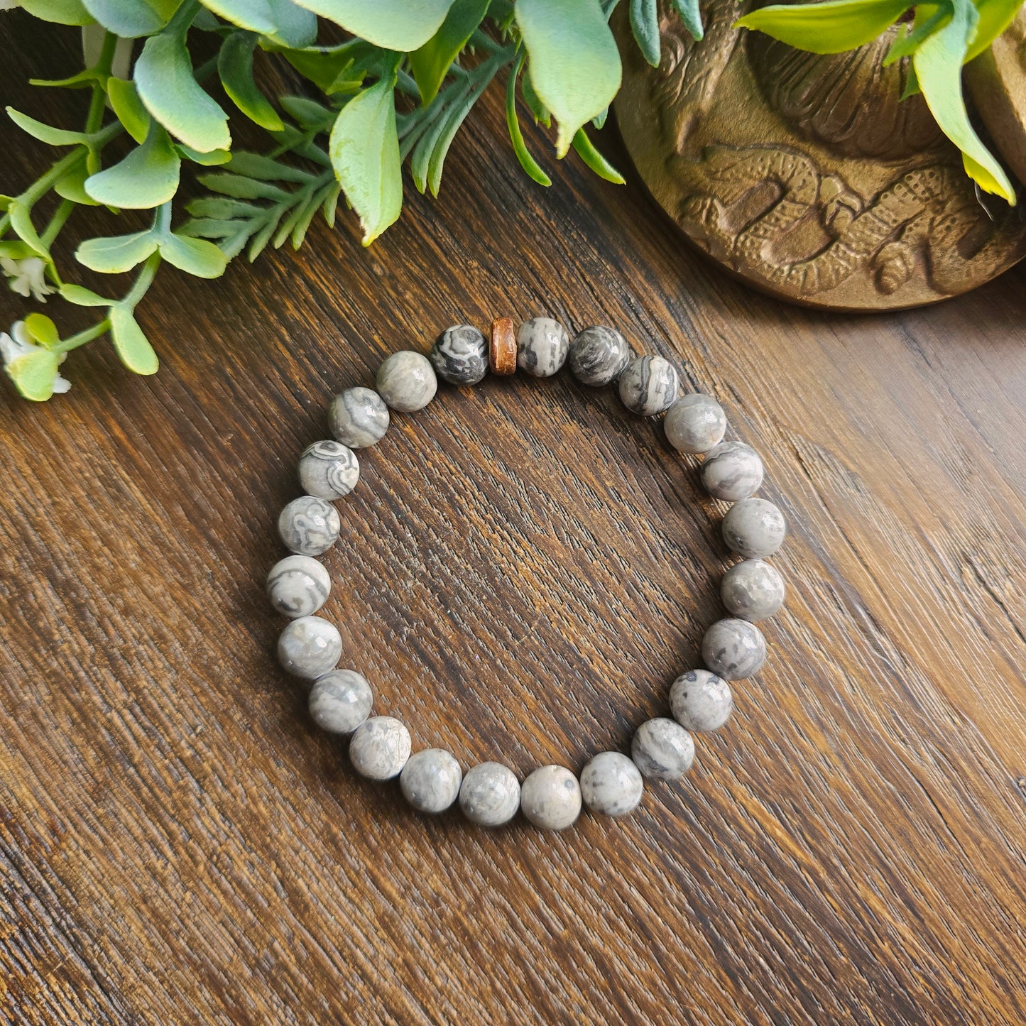 Bracelet en Jaspe map - 8mm