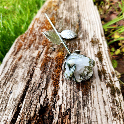 Rose en Agate Arbre