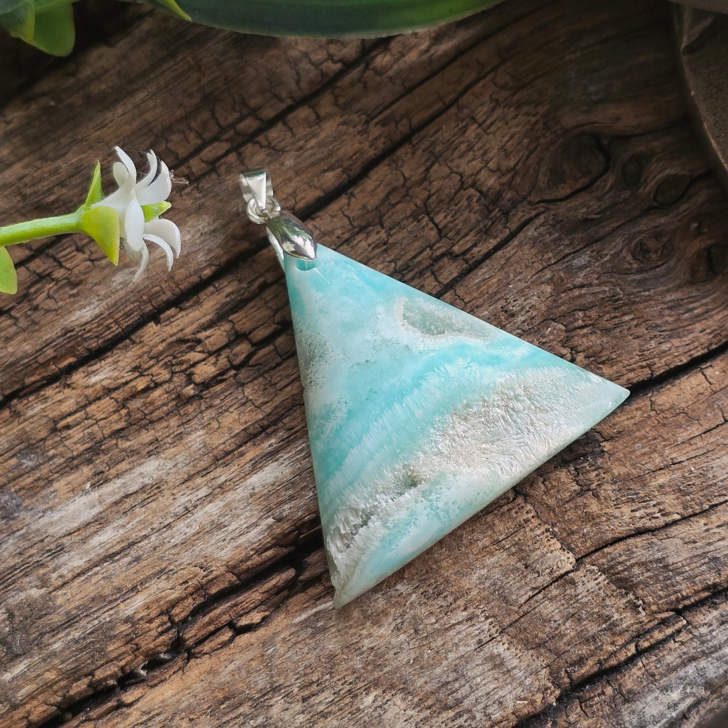 Pendentif en Aragonite bleue - n°1