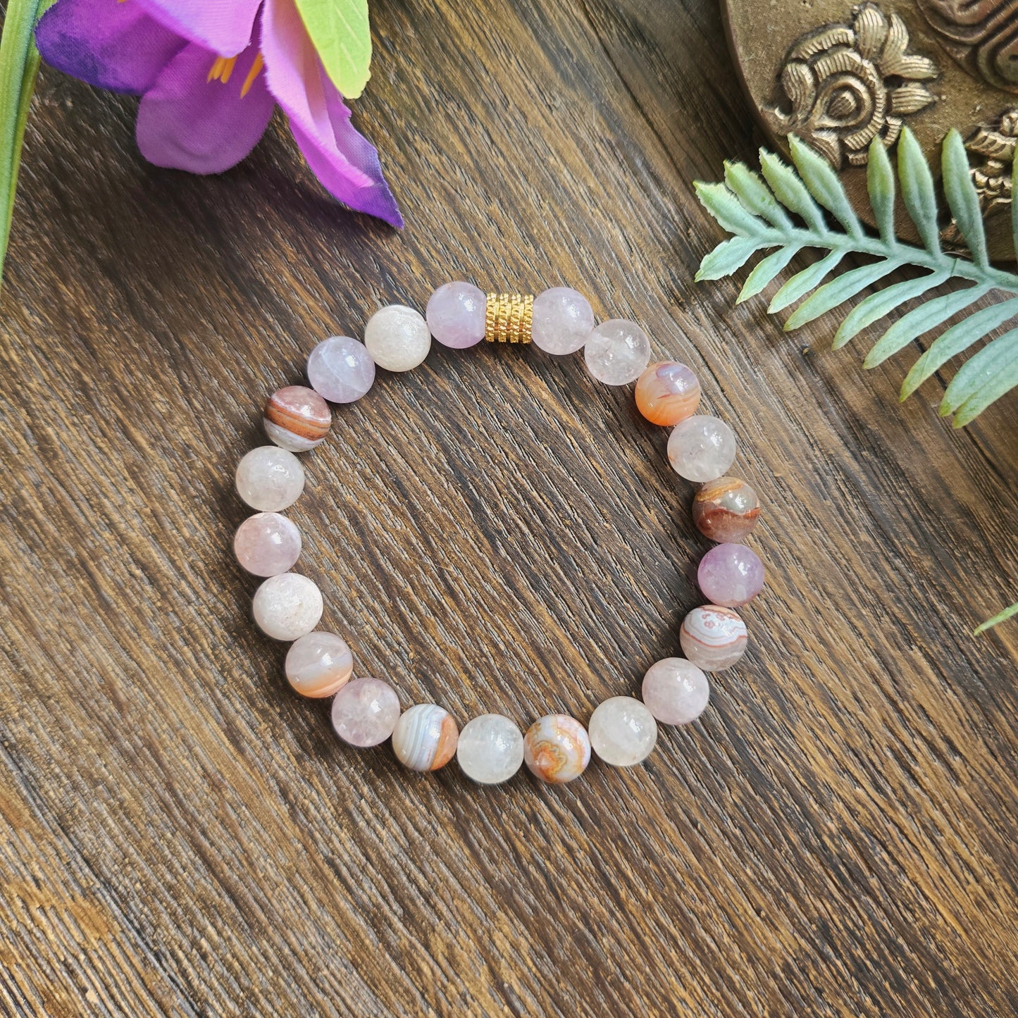 Bracelet en Agate mexicaine - 8mm