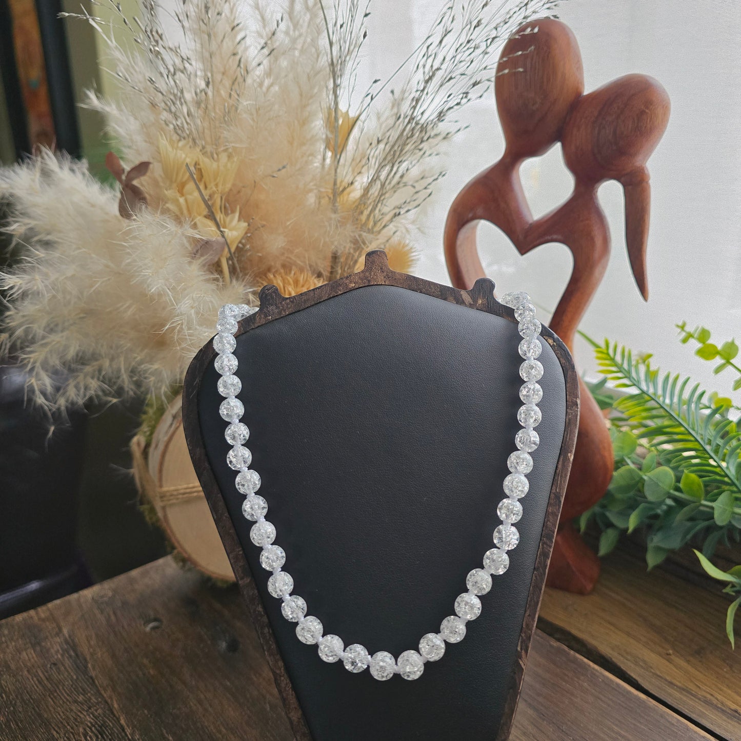 Collier en Cristal de roche craquelé