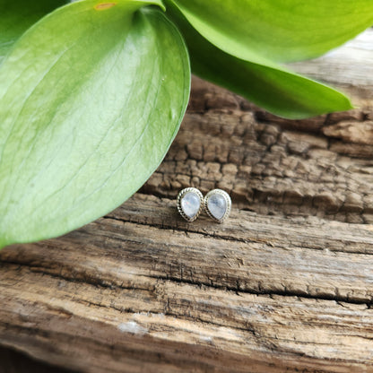 Boucles d'oreilles en Labradorite - Clous n°1 - Argent 925