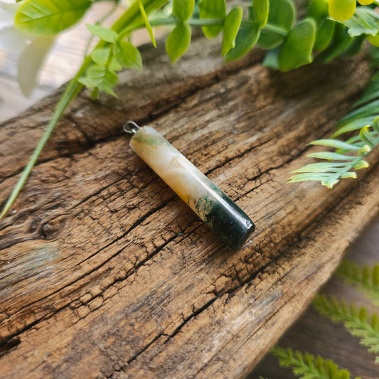 Pendentif Totem en Agate mousse - n°3