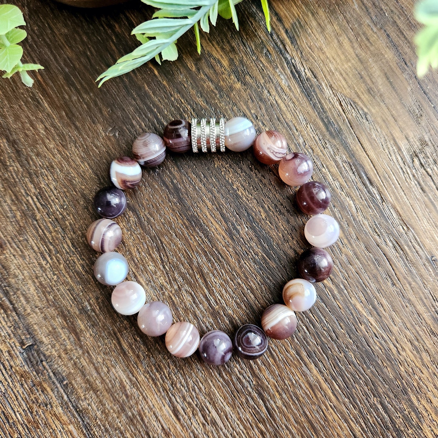Bracelet en Agate Botswana - 10mm