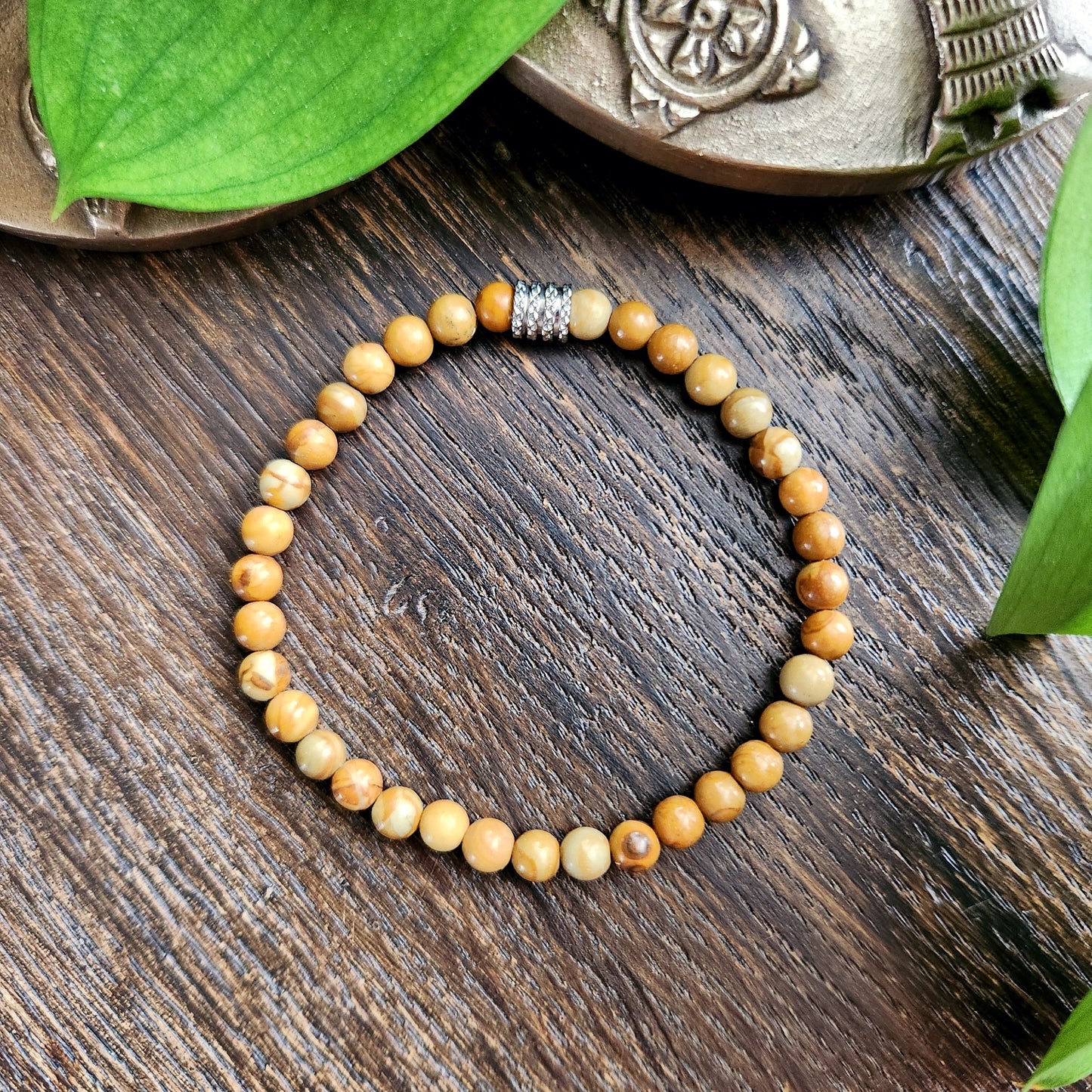 Bracelet en Bois fossile - 4mm