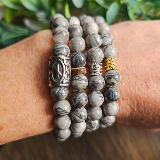 Bracelet en Jaspe map - 8mm