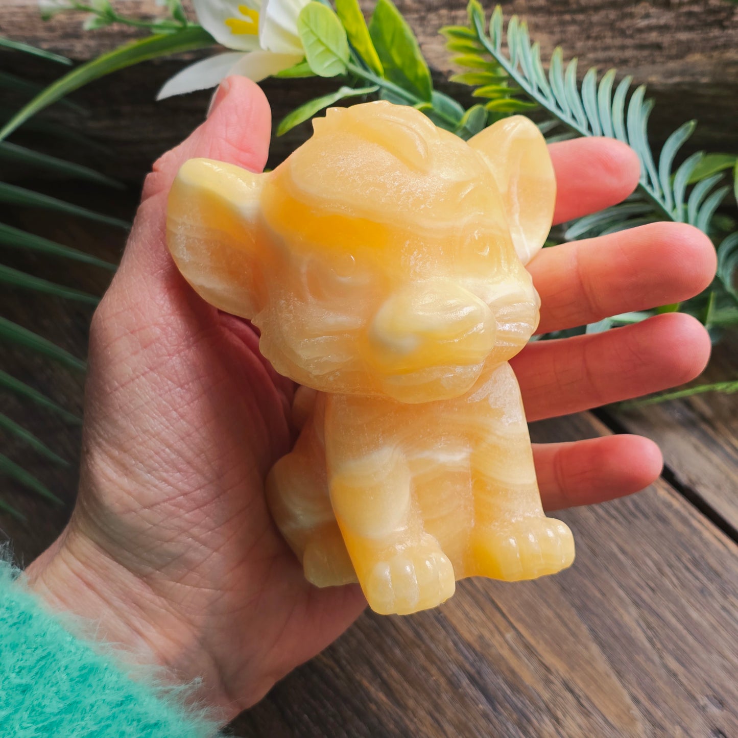 Simba en Calcite orange - 9cm