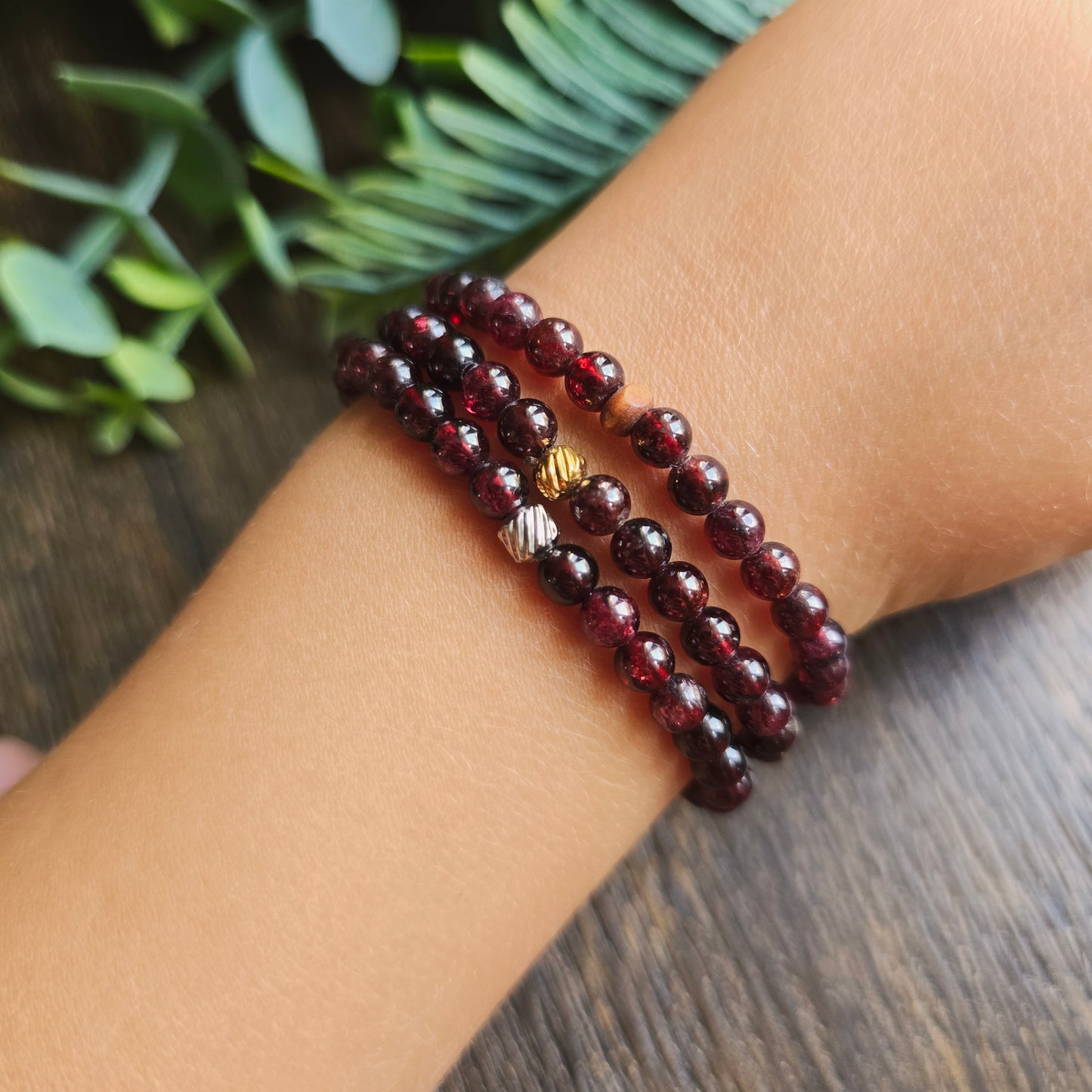 Bracelet enfant en Grenat - 4mm