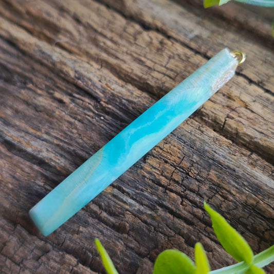 Pendentif Totem en Aragonite bleue - n°1