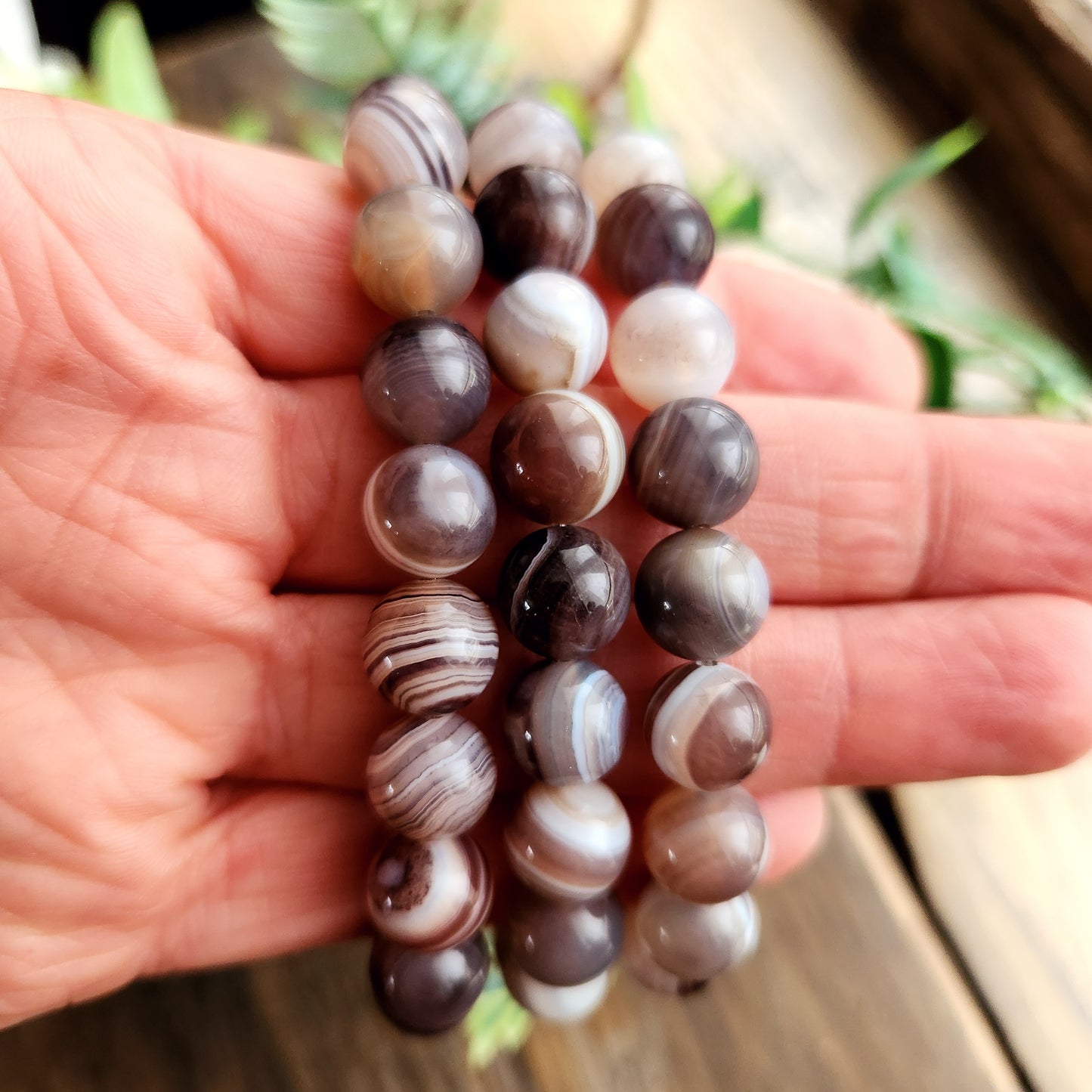 Bracelet en Agate Botswana - 10mm