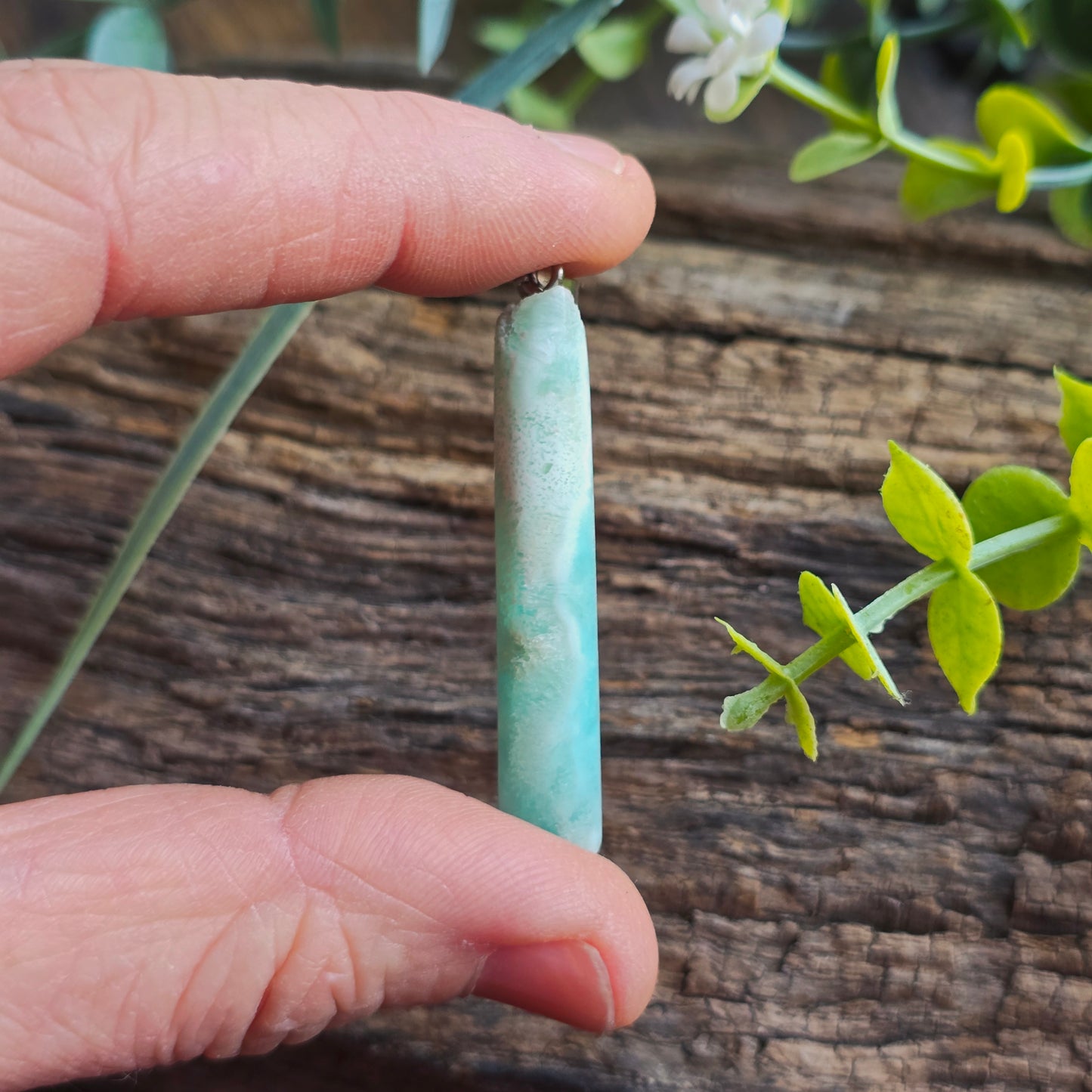 Pendentif Totem en Aragonite bleue - n°5