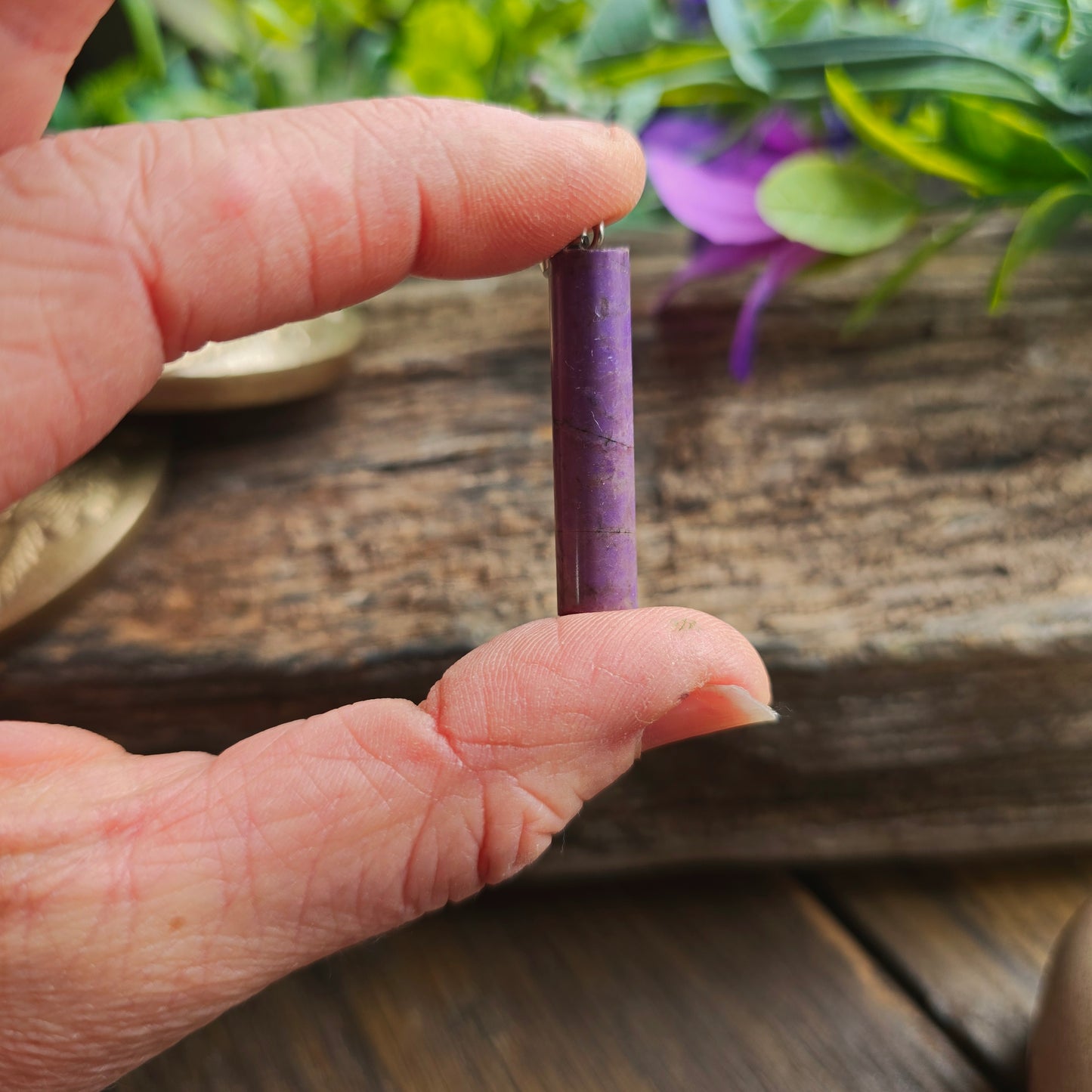 Pendentif Totem en Jade violet - n°1