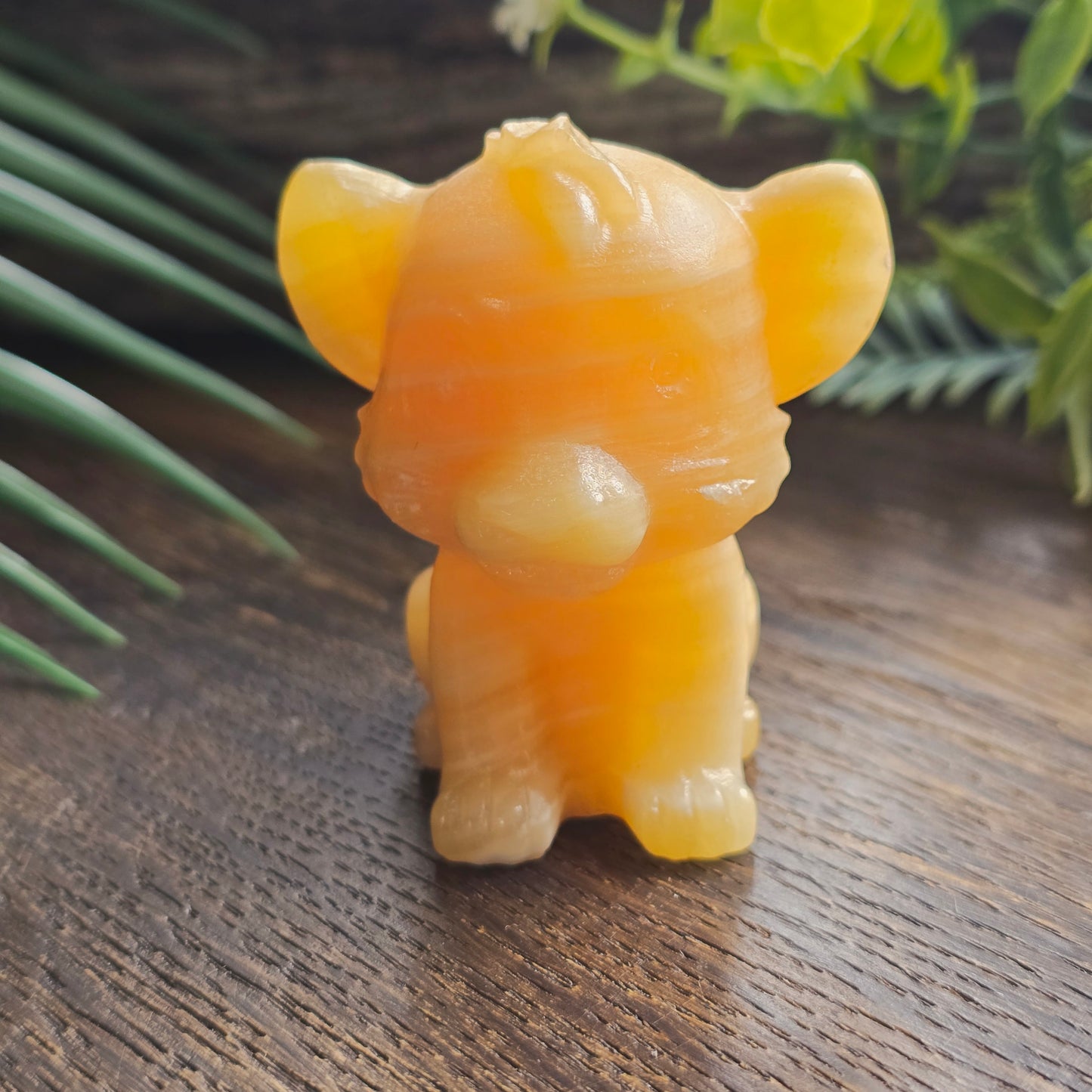 Simba en Calcite orange - 5,5cm