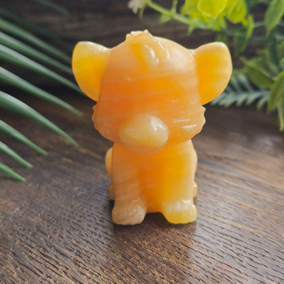 Simba en Calcite orange - 5,5cm