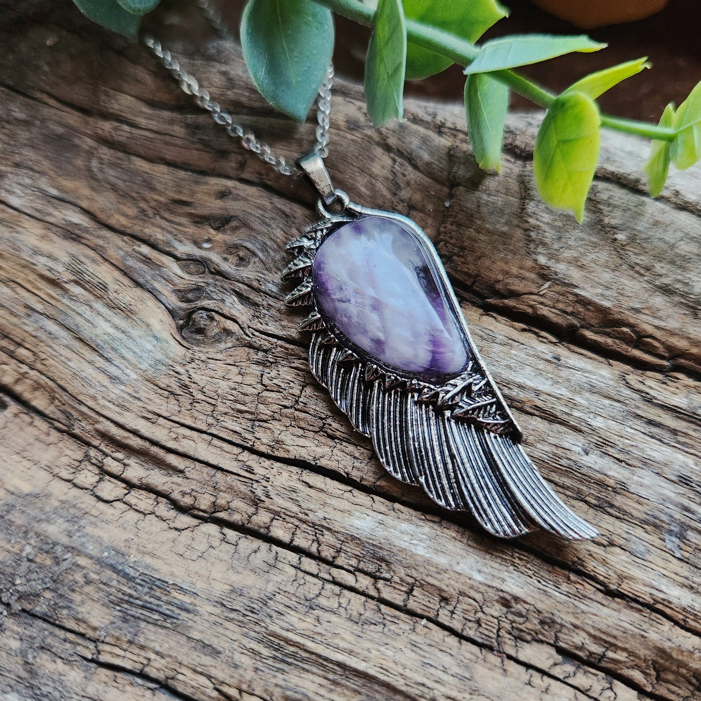 Pendentif Aile d'ange en Améthyste