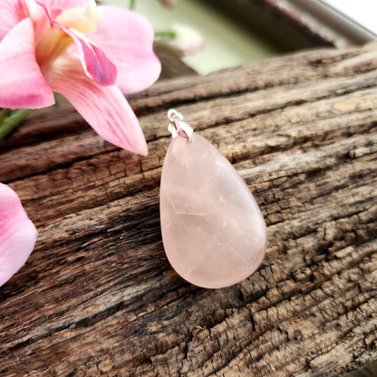 Pendentif en Quartz Rose - n°1