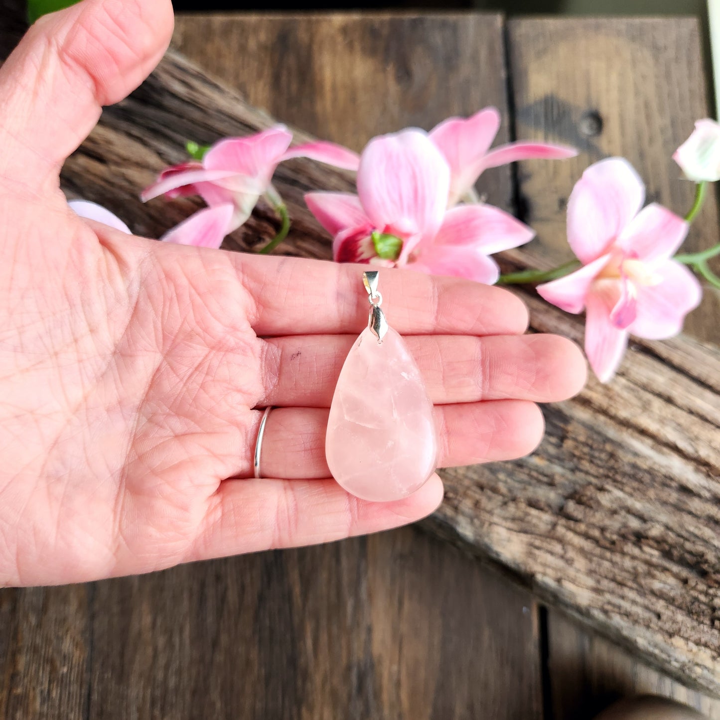 Pendentif en Quartz Rose - n°1