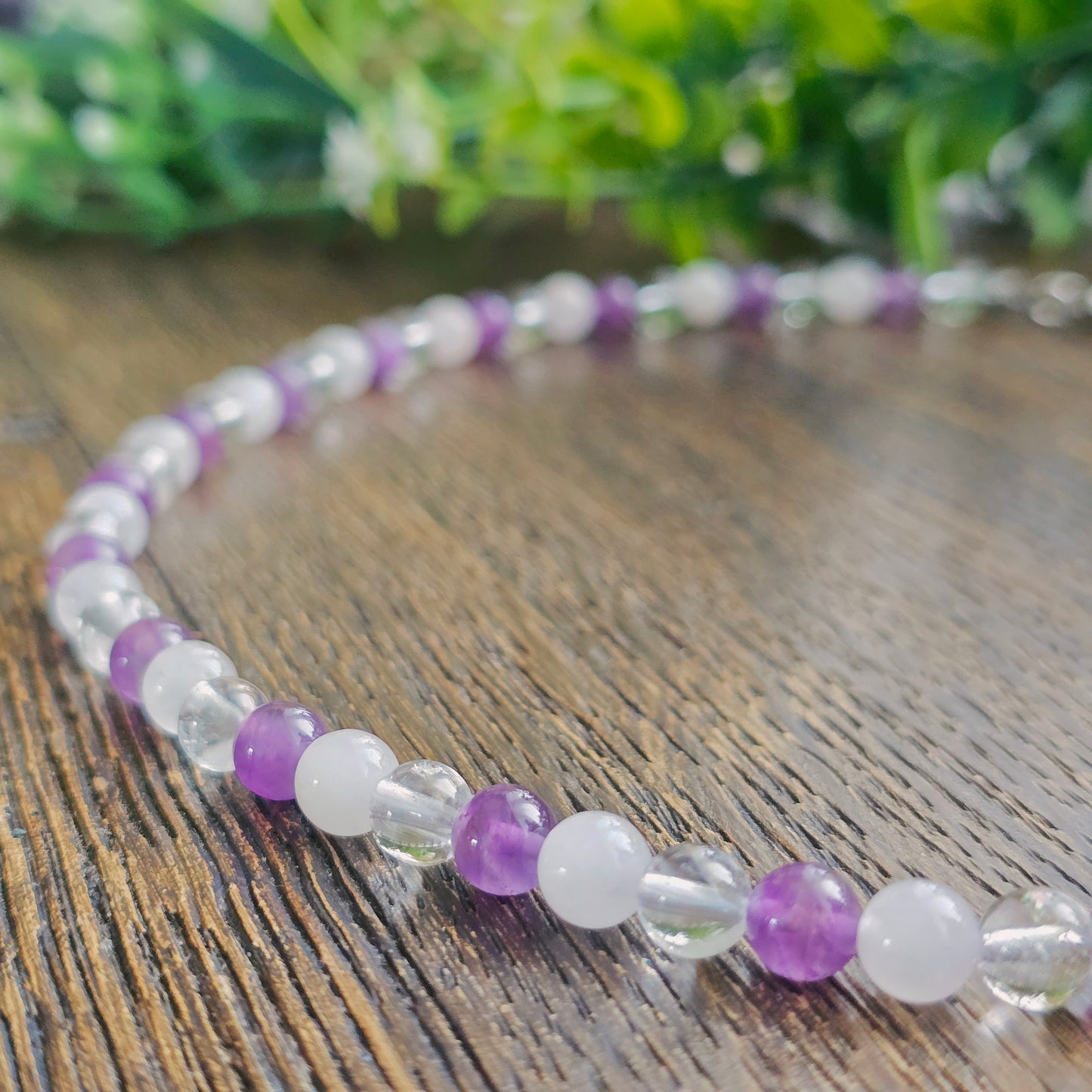 Collier en Quartz rose / Améthyste / Cristal de roche