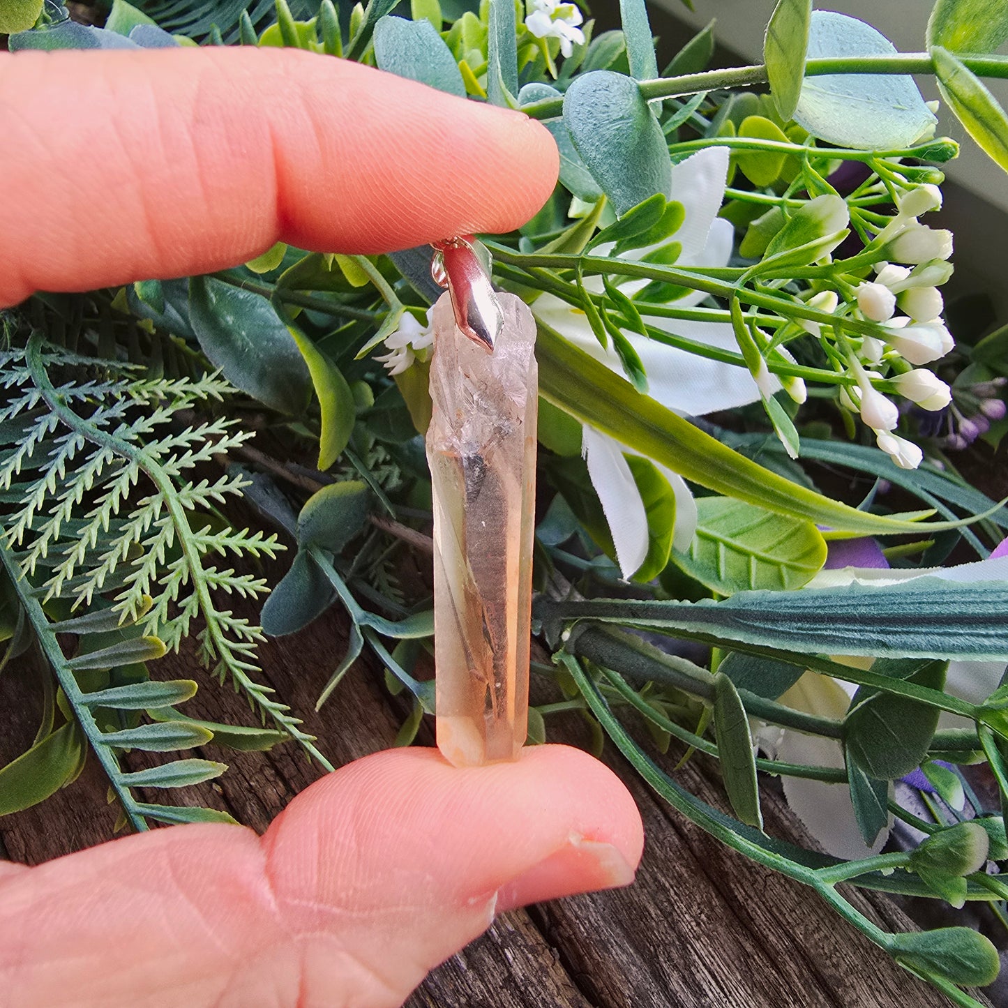 Pendentif en Cristal de Quartz rose - n°9