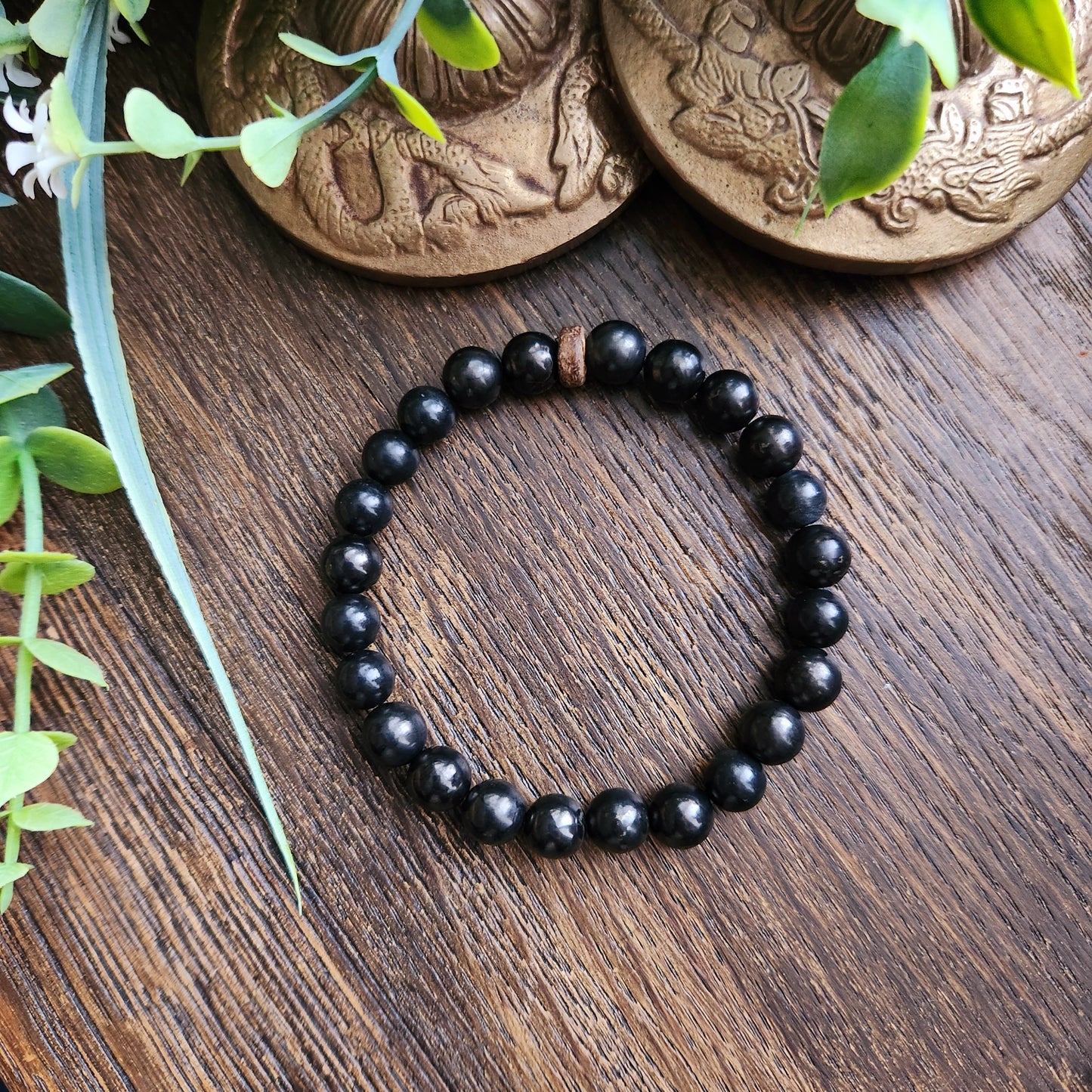 Bracelet en Shungite - perles rondes - 8mm