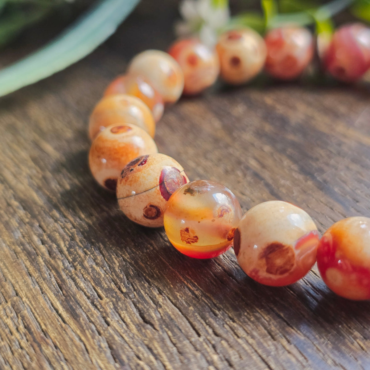Bracelet en Agate Dzi à oeil - 10mm