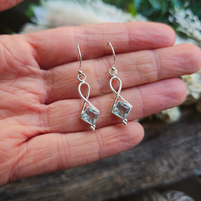 Boucles d'oreilles en Aigue marine - n°1 - Argent 925