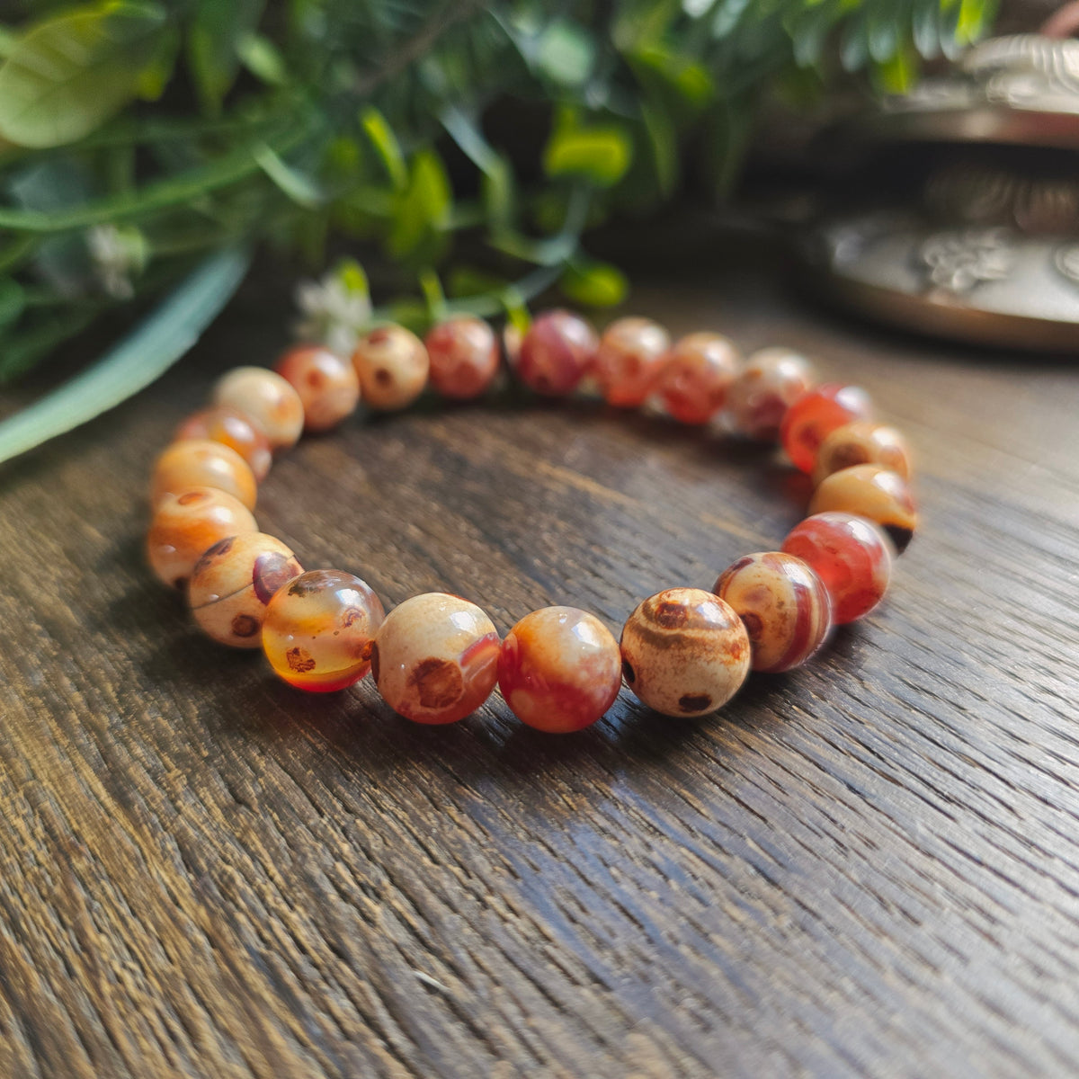 Bracelet en Agate Dzi à oeil - 10mm