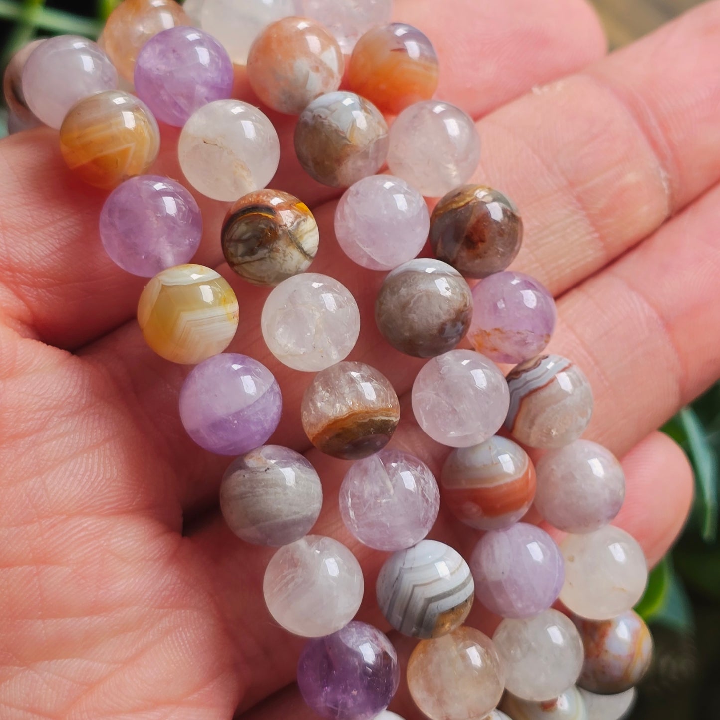 Bracelet en Agate mexicaine - 8mm