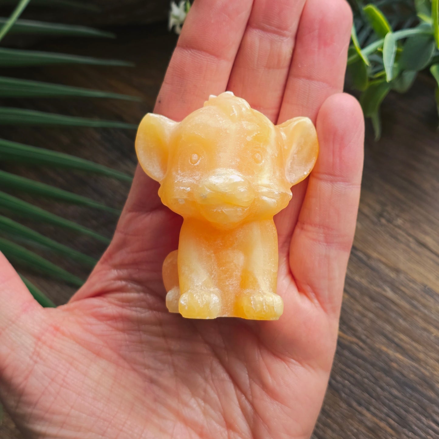 Simba en Calcite orange - 5,5cm