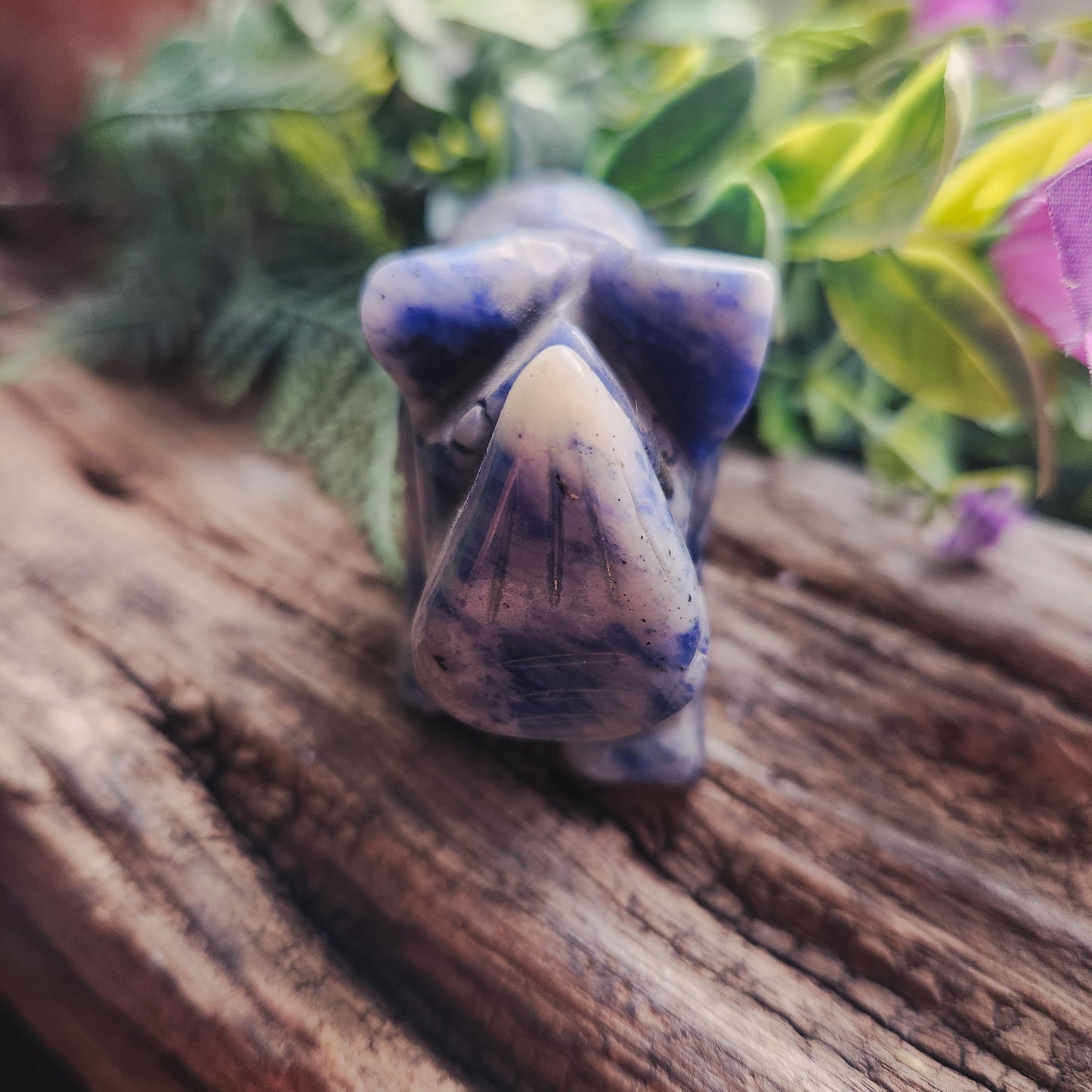 Sculpture de Rhinocéros en sodalite