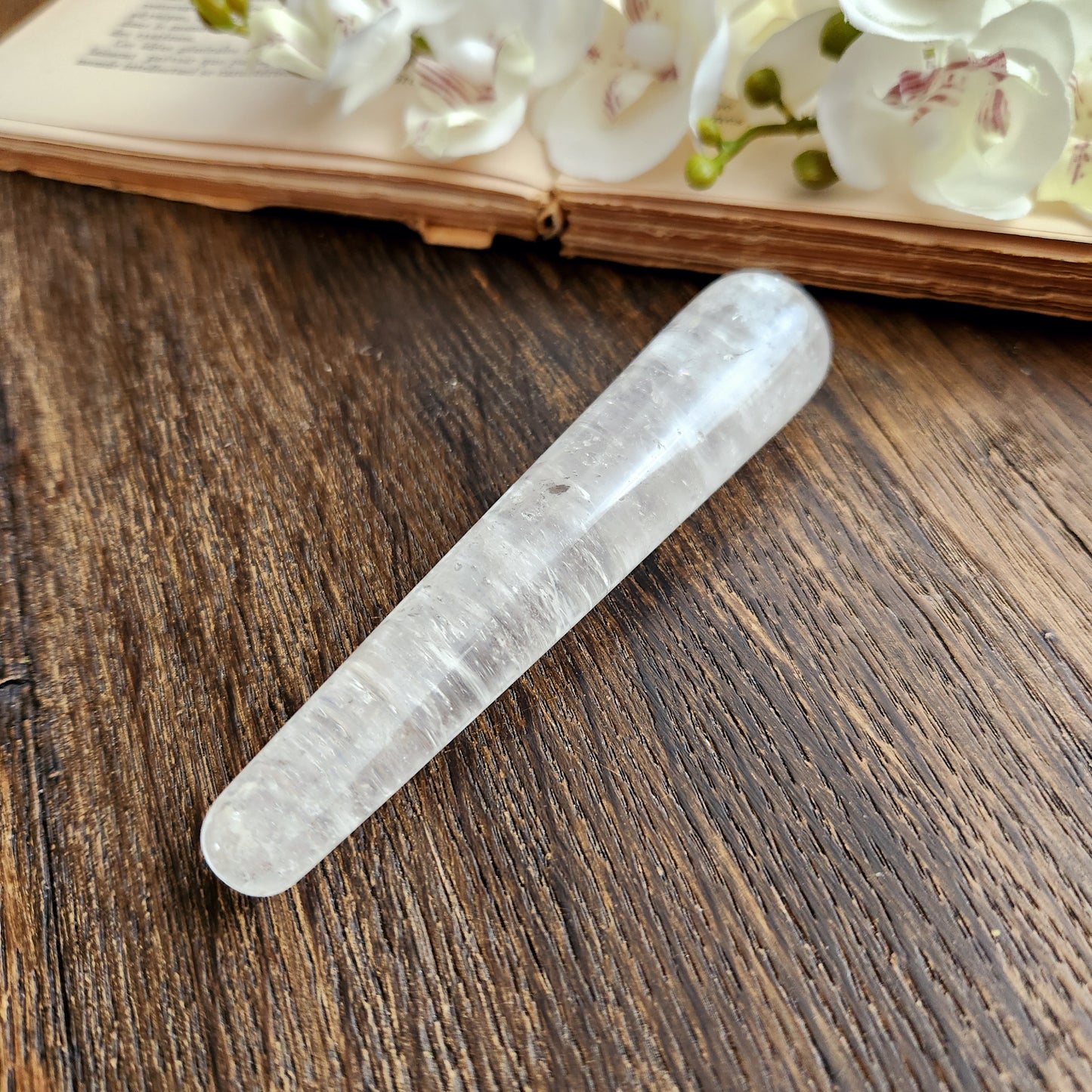 Bâton de massage en Cristal de Roche