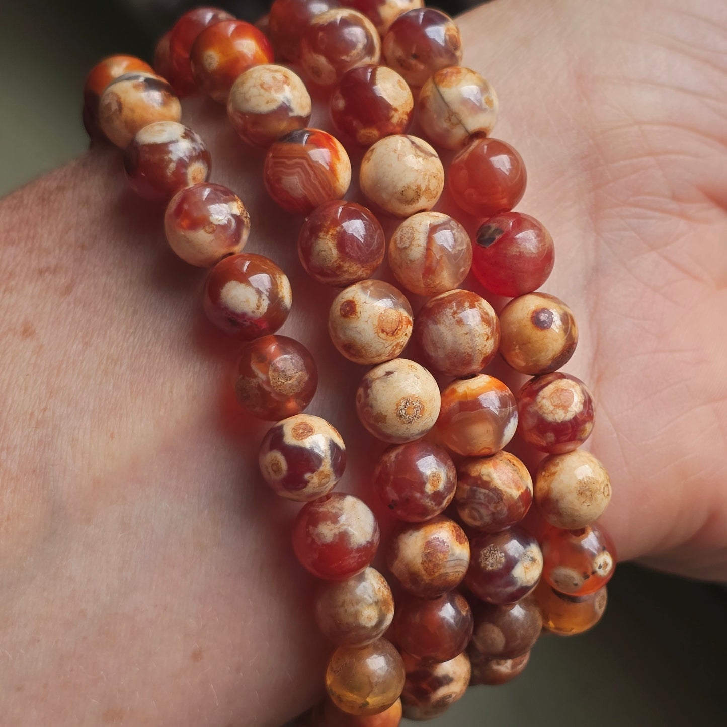 Bracelet en Agate Dzi à oeil - 8mm