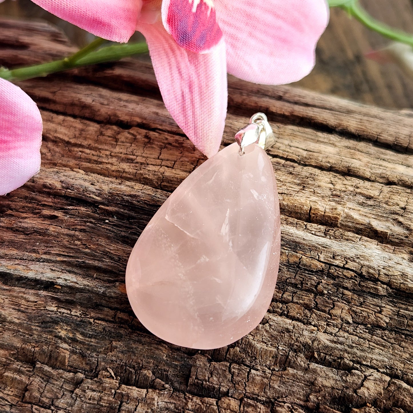 Pendentif en Quartz Rose - n°1