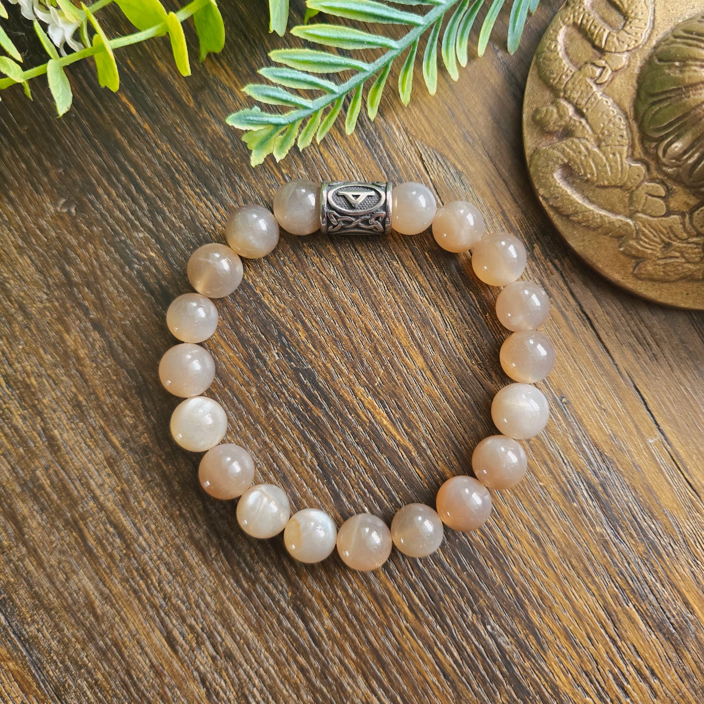 Bracelet en Pierre de Lune - 10mm