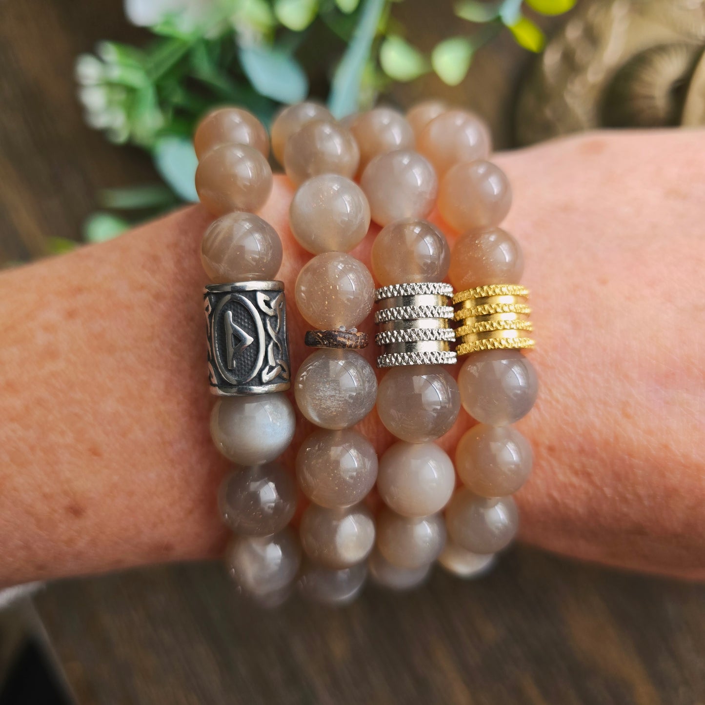 Bracelet en Pierre de Lune - 10mm