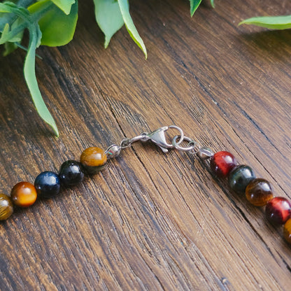 Collier en Œil de tigre & Œil de taureau
