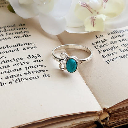 Bague réglable Vénus - Turquoise - Argent 925