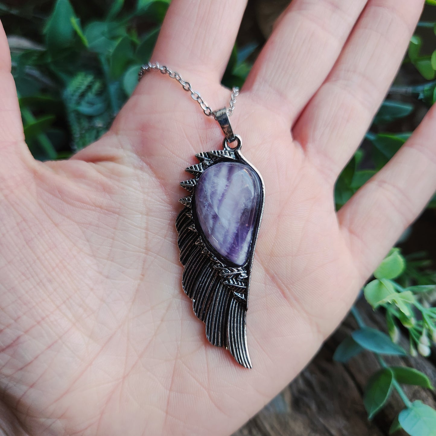 Pendentif Aile d'ange en Améthyste