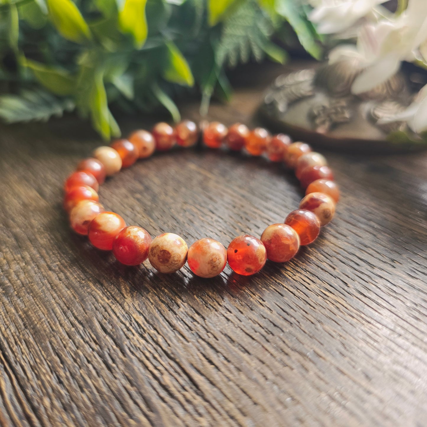 Bracelet en Agate Dzi à oeil - 8mm