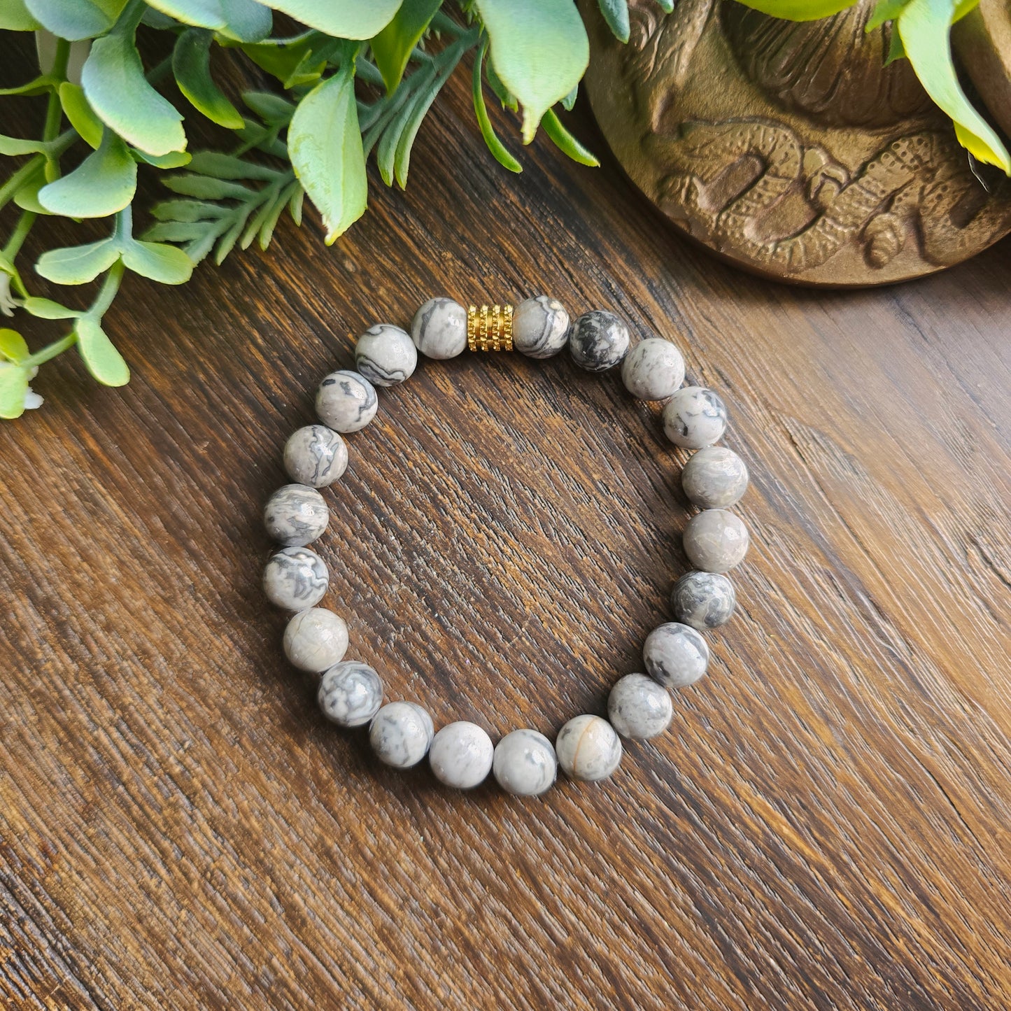 Bracelet en Jaspe map - 8mm