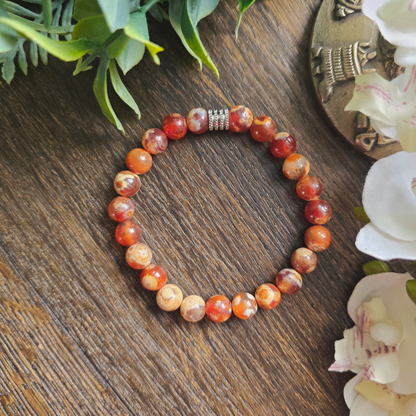 Bracelet en Agate Dzi à oeil - 8mm