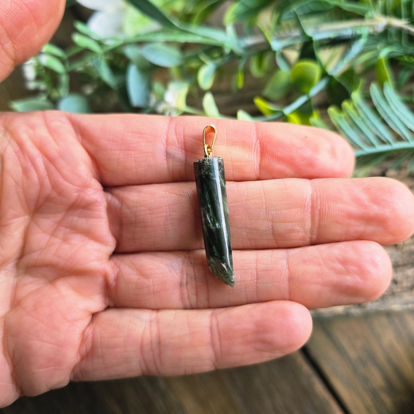 Pendentif Totem en Séraphinite - n°2