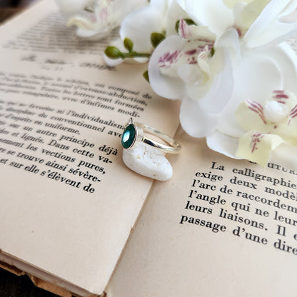 Bague réglable Vénus - Emeraude - Argent 925