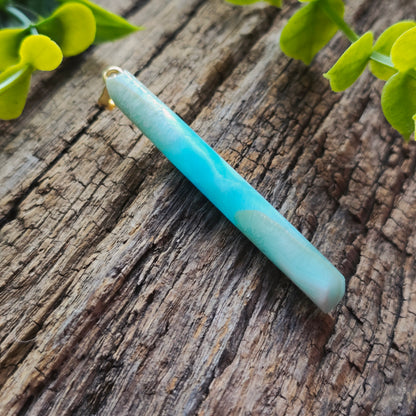 Pendentif Totem en Aragonite bleue - n°1