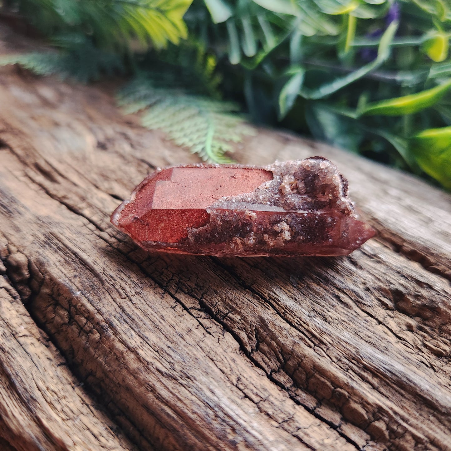 Quartz hématoïde sur quartz biterminé - n°1